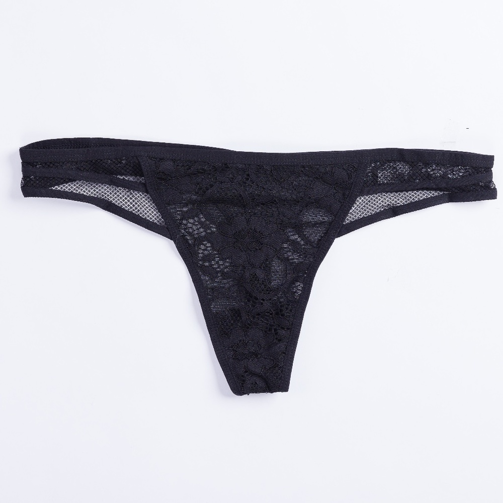 Eloise: Black Lace Panty/Thong